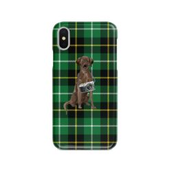 adventure dogs tartan case brown labrador retriever green tartan front view