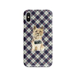 adventure dogs tartan case cairn terrier blue beige front view