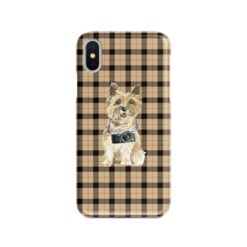 adventure dogs tartan case cairn terrier brown tartan front view