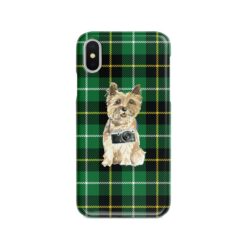 adventure dogs tartan case cairn terrier green tartan front view
