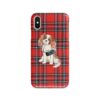 Cavalier King Charles Spaniel Tartan phone case. 11 Tartan styles for your Iphone 15 Pro Max, Iphone 14, 13, 12 to 6 & Samsung Galaxy S23 Ultra, S22, S21 to S6 1 adventure dogs tartan case cavalier king charles spaniel royal stewart front view