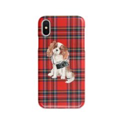 Cavalier King Charles Spaniel Tartan phone case. 11 Tartan styles for your Iphone 15 Pro Max, Iphone 14, 13, 12 to 6 & Samsung Galaxy S23 Ultra, S22, S21 to S6