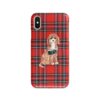 Cavapoo Tartan phone case. 11 Tartan styles for your Iphone 15 Pro Max, Iphone 14, 13, 12 to 6 & Samsung Galaxy S23 Ultra, S22, S21 to S6 1 adventure dogs tartan case cavapoo royal stewart front view