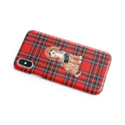 Cavapoo Tartan phone case. 11 Tartan styles for your Iphone 15 Pro Max, Iphone 14, 13, 12 to 6 & Samsung Galaxy S23 Ultra, S22, S21 to S6 15 adventure dogs tartan case cavapoo royal stewart side