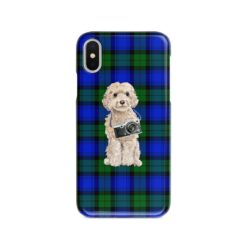 adventure dogs tartan case champagne cockapoo black watch front view