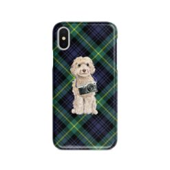 adventure dogs tartan case champagne cockapoo gordon front view