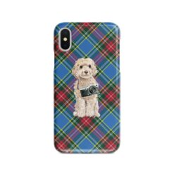 adventure dogs tartan case champagne cockapoo macbeth front view