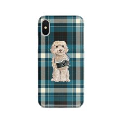adventure dogs tartan case champagne cockapoo modern front view