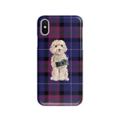 adventure dogs tartan case champagne cockapoo pride of scotland front view