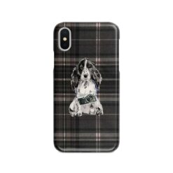 adventure dogs tartan case cocker spaniel dark tartan front view
