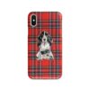 Cocker Spaniel Tartan phone case. 11 Tartan styles for your Iphone 15 Pro Max, Iphone 14, 13, 12 to 6 & Samsung Galaxy S23 Ultra, S22, S21 to S6 1 adventure dogs tartan case cocker spaniel royal stewart front view