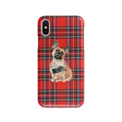 French Bulldog Tartan phone case. 11 Tartan styles for your Iphone 15 Pro Max, Iphone 14, 13, 12 to 6 & Samsung Galaxy S23 Ultra, S22, S21 to S6