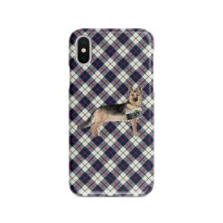 adventure dogs tartan case german shepherd blue beige front view