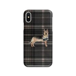 adventure dogs tartan case german shepherd dark tartan front view