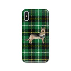 adventure dogs tartan case german shepherd green tartan front view