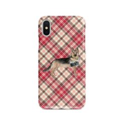adventure dogs tartan case german shepherd pink front view