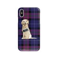Golden Retriever Tartan phone case. 11 Tartan styles for your Iphone 15 Pro Max, Iphone 14, 13, 12 to 6 & Samsung Galaxy S23 Ultra, S22, S21 to S6 26 adventure dogs tartan case golden retriever pride of scotland front view