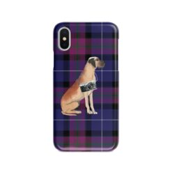 Great Dane Tartan phone case. 11 Tartan styles for your Iphone 15 Pro Max, Iphone 14, 13, 12 to 6 & Samsung Galaxy S23 Ultra, S22, S21 to S6 26 adventure dogs tartan case great dane pride of scotland front view
