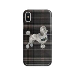 adventure dogs tartan case grey poodle dark tartan front view