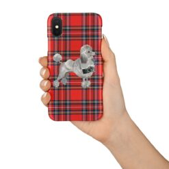 adventure dogs tartan case grey poodle royal stewart in hand