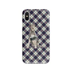 adventure dogs tartan case irish wolf hound blue beige front view