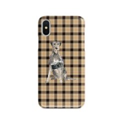 adventure dogs tartan case irish wolf hound brown tartan front view
