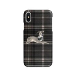 adventure dogs tartan case italian greyhound dark tartan front view