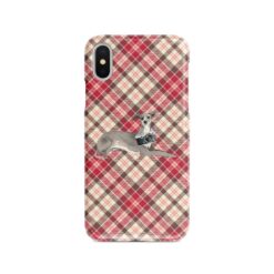 adventure dogs tartan case italian greyhound pink front view