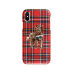 Labradoodle Tartan phone case. 11 Tartan styles for your Iphone 15 Pro Max, Iphone 14, 13, 12 to 6 & Samsung Galaxy S23 Ultra, S22, S21 to S6
