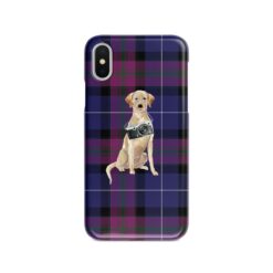 Labrador retriever Tartan phone case. 11 Tartan styles for your Iphone 15 Pro Max, Iphone 14, 13, 12 to 6 & Samsung Galaxy S23 Ultra, S22, S21 to S6 27 adventure dogs tartan case labrador retriever pride of scotland front view