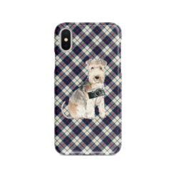 adventure dogs tartan case lakeland terrier blue beige front view