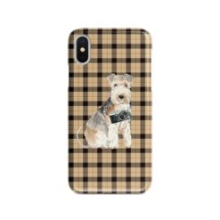 adventure dogs tartan case lakeland terrier brown tartan front view
