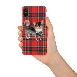 Long Haired Chihuahua Tartan phone case. 11 Tartan styles for your Iphone 15 Pro Max, Iphone 14, 13, 12 to 6 & Samsung Galaxy S23 Ultra, S22, S21 to S6 17 adventure dogs tartan case long haired chihuahua royal stewart in hand