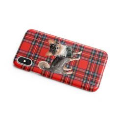 Long Haired Chihuahua Tartan phone case. 11 Tartan styles for your Iphone 15 Pro Max, Iphone 14, 13, 12 to 6 & Samsung Galaxy S23 Ultra, S22, S21 to S6 16 adventure dogs tartan case long haired chihuahua royal stewart side