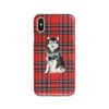 Malamute Tartan phone case. 11 Tartan styles for your Iphone 15 Pro Max, Iphone 14, 13, 12 to 6 & Samsung Galaxy S23 Ultra, S22, S21 to S6 1 adventure dogs tartan case malamute royal stewart front view