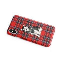 Malamute Tartan phone case. 11 Tartan styles for your Iphone 15 Pro Max, Iphone 14, 13, 12 to 6 & Samsung Galaxy S23 Ultra, S22, S21 to S6 15 adventure dogs tartan case malamute royal stewart side
