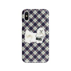 adventure dogs tartan case maltese blue beige front view