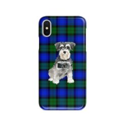 adventure dogs tartan case miniature schnauzer black watch front view