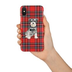 adventure dogs tartan case miniature schnauzer royal stewart in hand