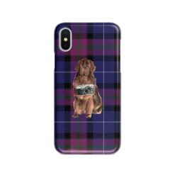 Newfoundland Tartan phone case. 11 Tartan styles for your Iphone 15 Pro Max, Iphone 14, 13, 12 to 6 & Samsung Galaxy S23 Ultra, S22, S21 to S6 26 adventure dogs tartan case newfoundland pride of scotland front view