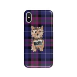 Norfolk Terrier Tartan phone case. 11 Tartan styles for your Iphone 15 Pro Max, Iphone 14, 13, 12 to 6 & Samsung Galaxy S23 Ultra, S22, S21 to S6 26 adventure dogs tartan case norfolk terrier pride of scotland front view
