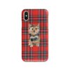 Norfolk Terrier Tartan phone case. 11 Tartan styles for your Iphone 15 Pro Max, Iphone 14, 13, 12 to 6 & Samsung Galaxy S23 Ultra, S22, S21 to S6 1 adventure dogs tartan case norfolk terrier royal stewart front view