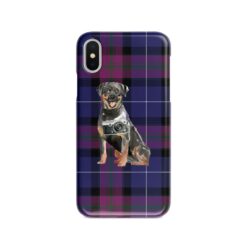 Rottweiler Tartan phone case. 11 Tartan styles for your Iphone 15 Pro Max, Iphone 14, 13, 12 to 6 & Samsung Galaxy S23 Ultra, S22, S21 to S6 26 adventure dogs tartan case rottweiler pride of scotland front view