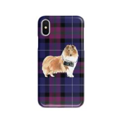 Rough Collie Tartan phone case. 11 Tartan styles for your Iphone 15 Pro Max, Iphone 14, 13, 12 to 6 & Samsung Galaxy S23 Ultra, S22, S21 to S6 26 adventure dogs tartan case rough collie pride of scotland front view
