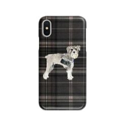adventure dogs tartan case schnauzer dark tartan front view