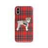 Schnauzer Tartan phone case. 11 Tartan styles for your Iphone 15 Pro Max, Iphone 14, 13, 12 to 6 & Samsung Galaxy S23 Ultra, S22, S21 to S6 1 adventure dogs tartan case schnauzer royal stewart front view