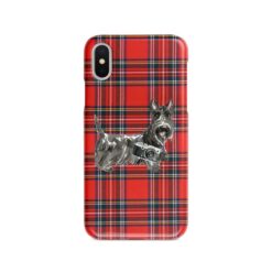 Scottish Terrier Tartan phone case. 11 Tartan styles for your Iphone 15 Pro Max, Iphone 14, 13, 12 to 6 & Samsung Galaxy S23 Ultra, S22, S21 to S6