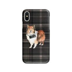 adventure dogs tartan case shetland sheepdog dark tartan front view