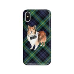 adventure dogs tartan case shetland sheepdog gordon front view