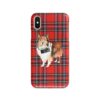 Shetland Sheepdog Tartan phone case. 11 Tartan styles for your Iphone 15 Pro Max, Iphone 14, 13, 12 to 6 & Samsung Galaxy S23 Ultra, S22, S21 to S6 1 adventure dogs tartan case shetland sheepdog royal stewart front view